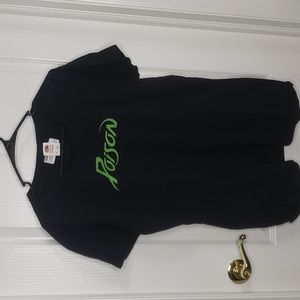 Poison 80s Hair Band T-Shirt Black & Green Size XL